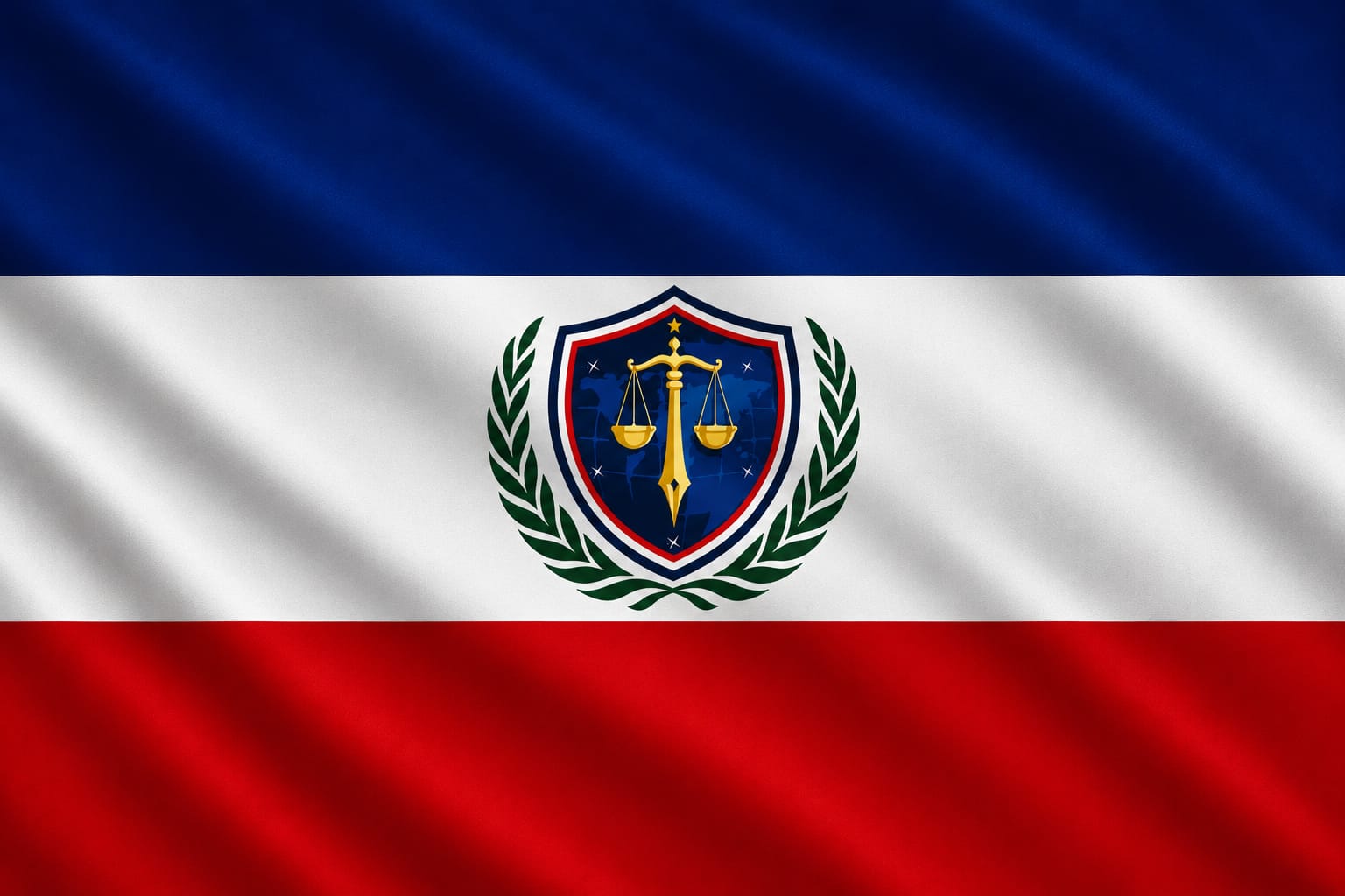 TRIF Flag with emblem close-up